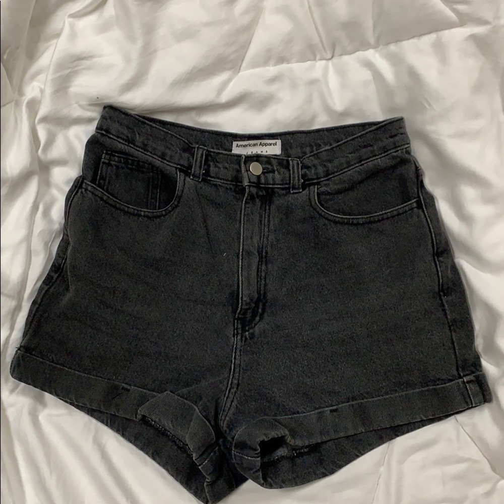 American Apparel High-Waisted Jean Shorts